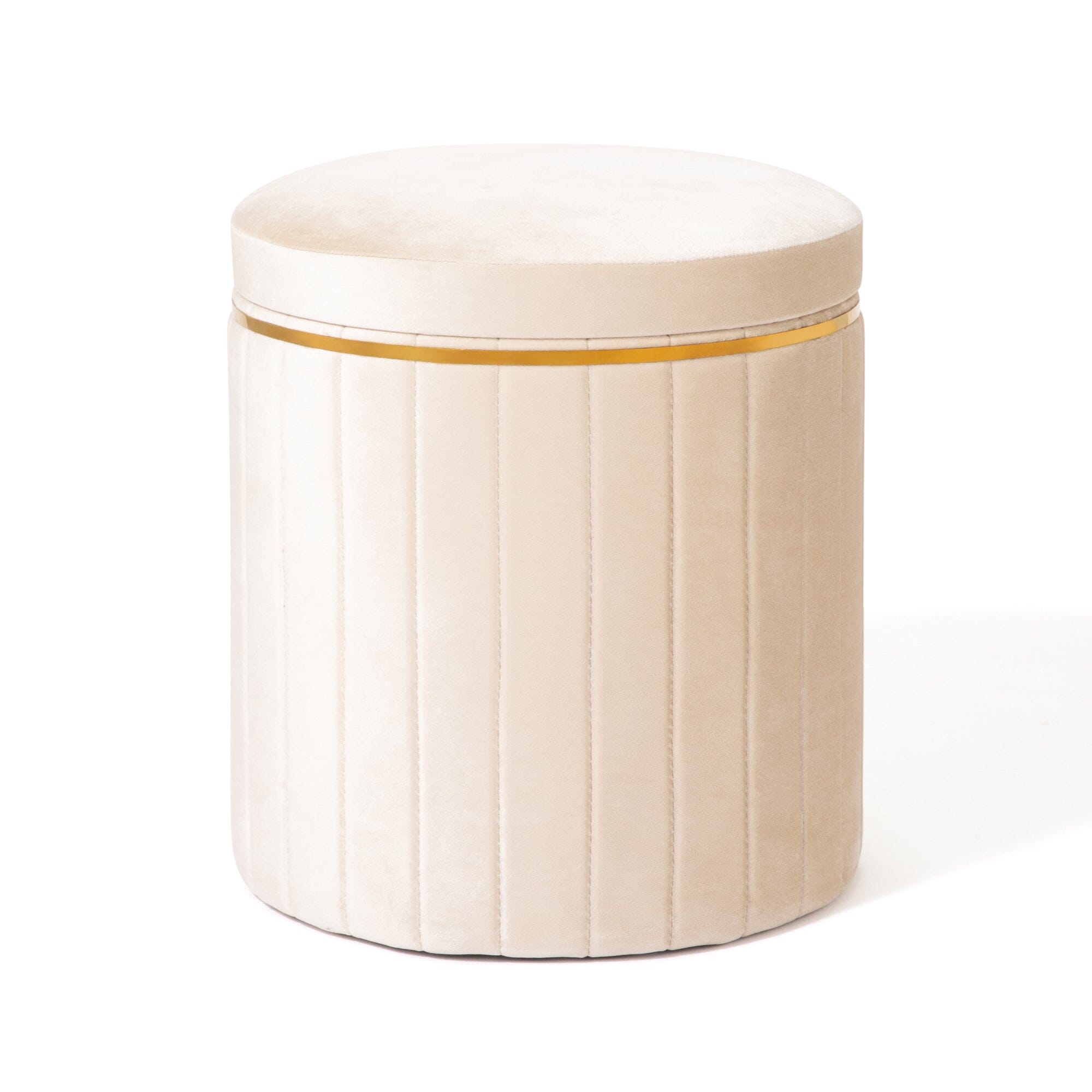Tabouret d'appoint rembourré couleur ivoire