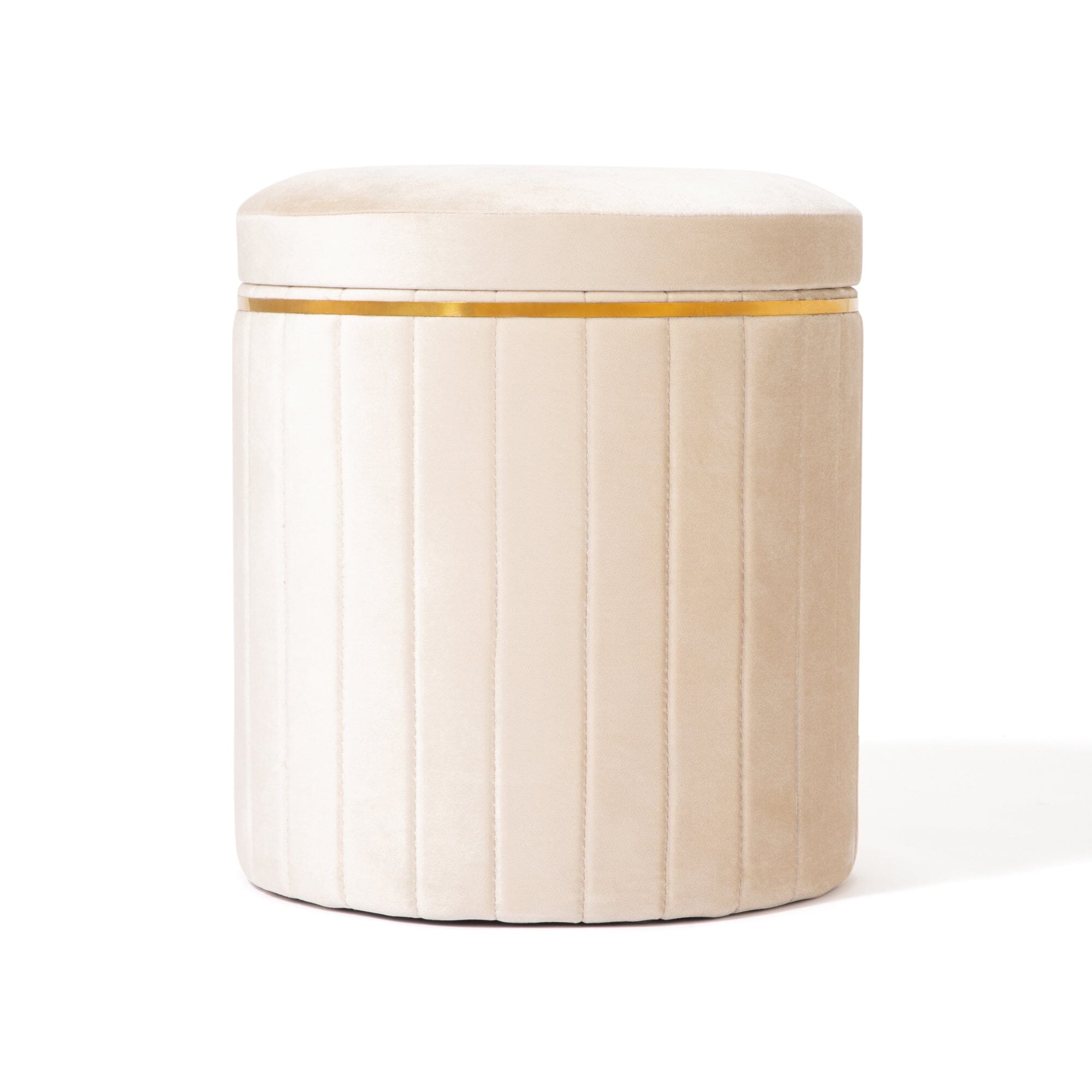 Tabouret d'appoint rembourré couleur ivoire