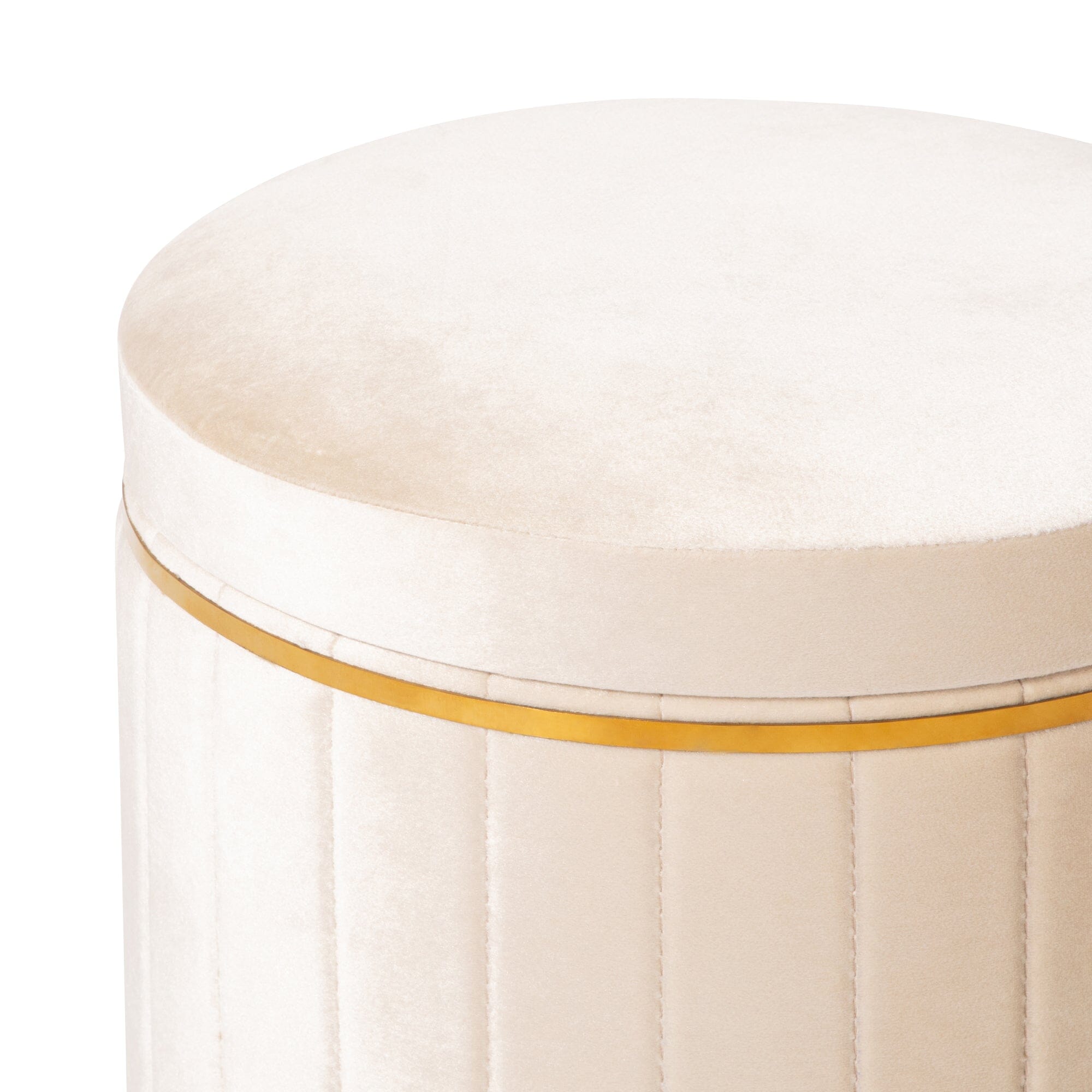 Tabouret d'appoint rembourré couleur ivoire