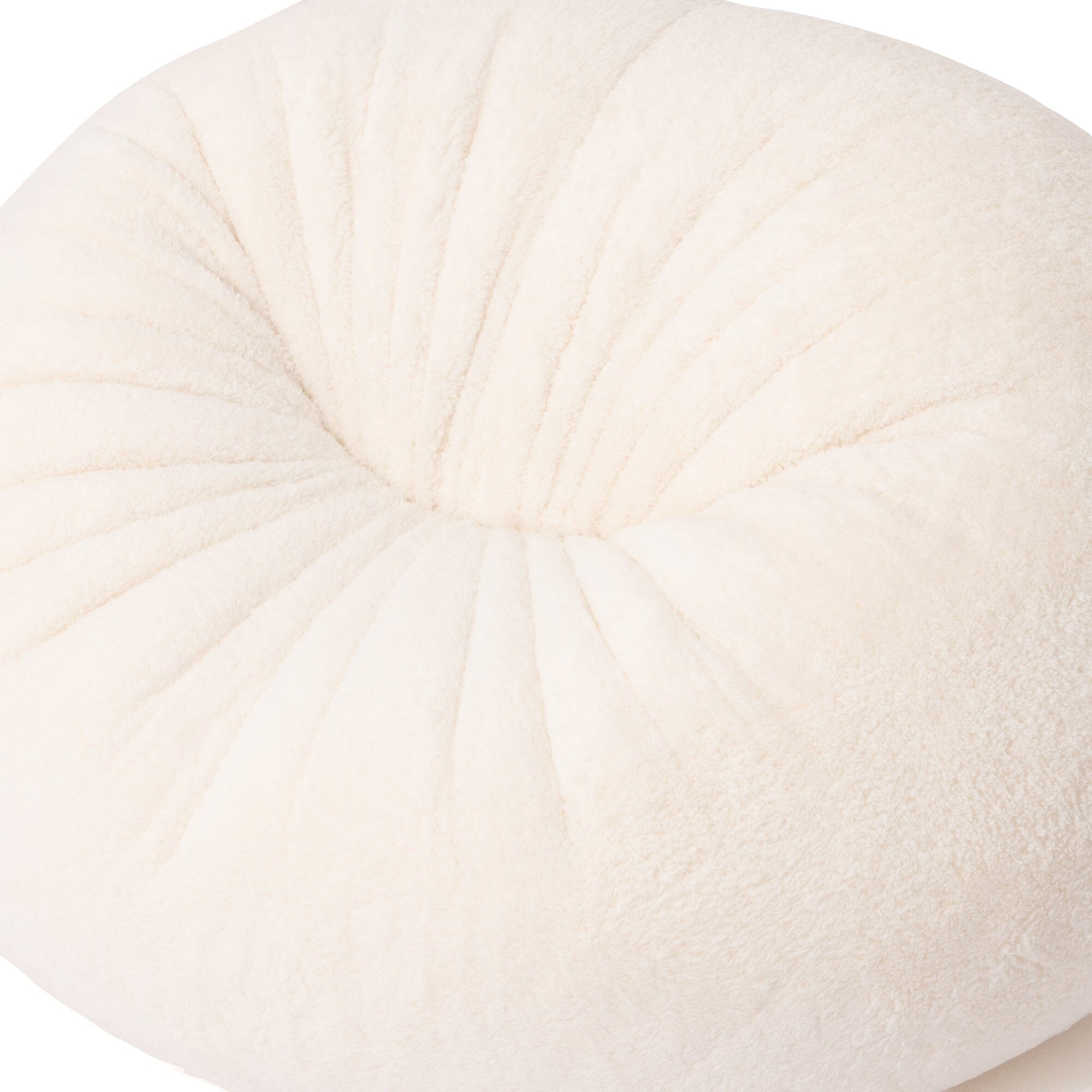 Canapé pouf en fausse fourrure de caniche – Ivoire