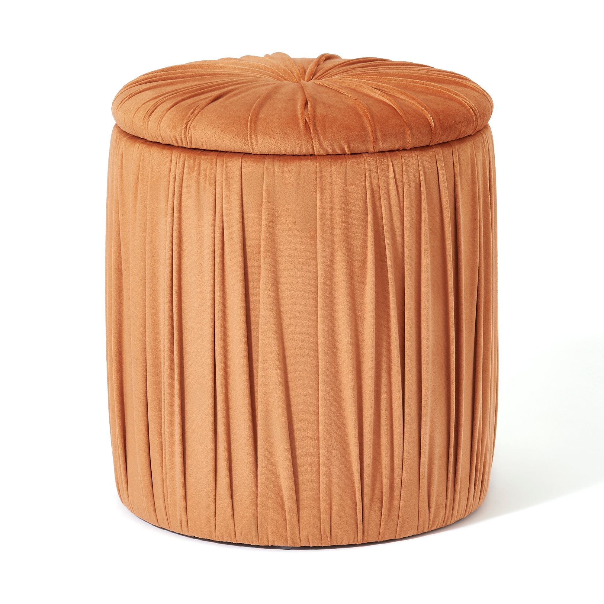 Tabouret d'appoint plissé texturé orange