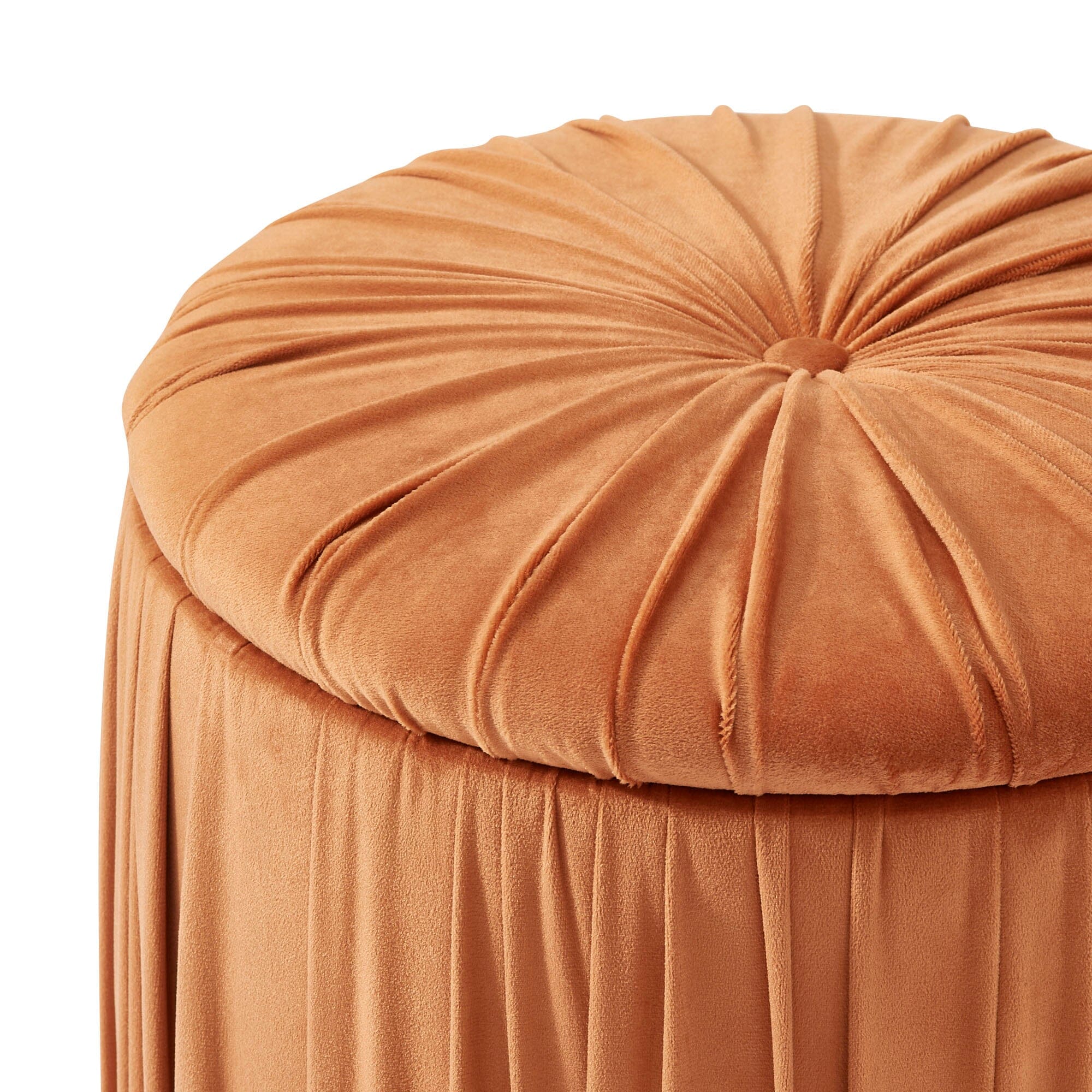 Tabouret d'appoint plissé texturé orange