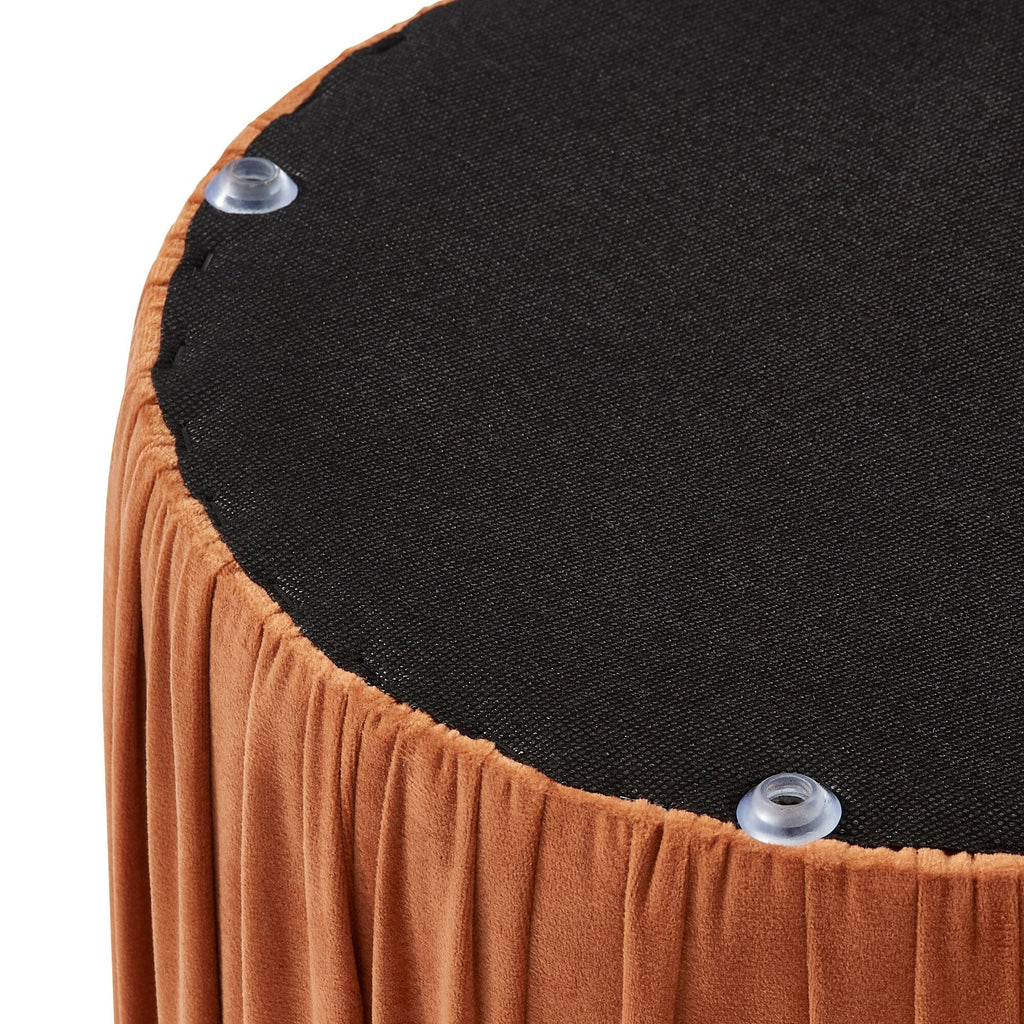 Tabouret d'appoint plissé texturé orange