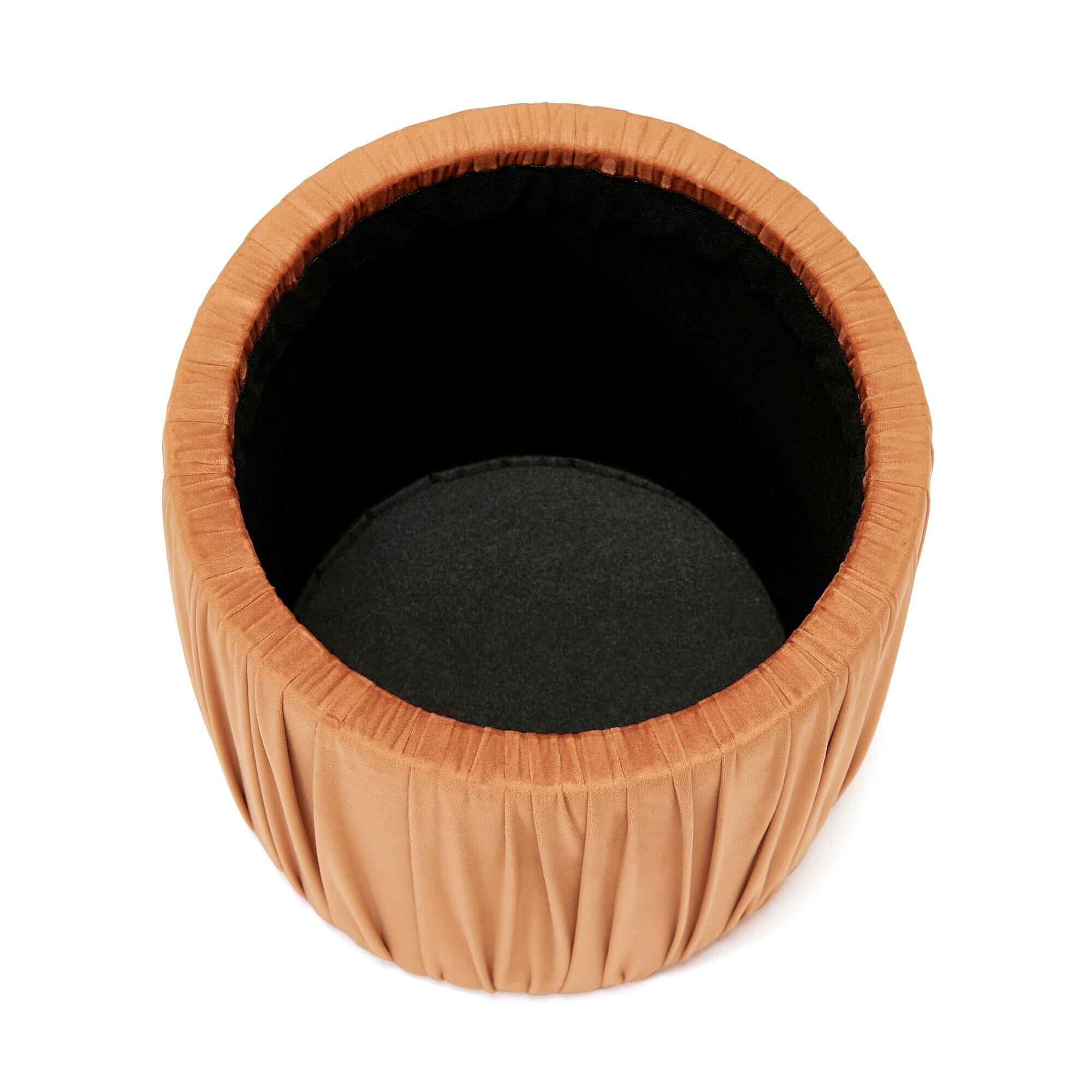 Tabouret d'appoint plissé texturé orange