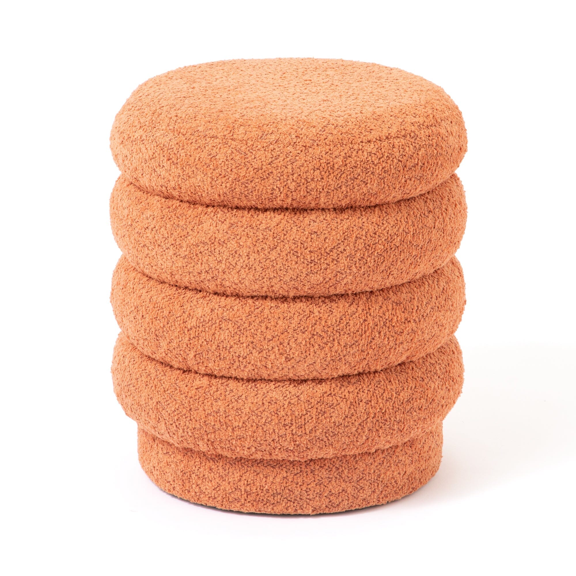 Tabouret d'appoint carré rembourré orange