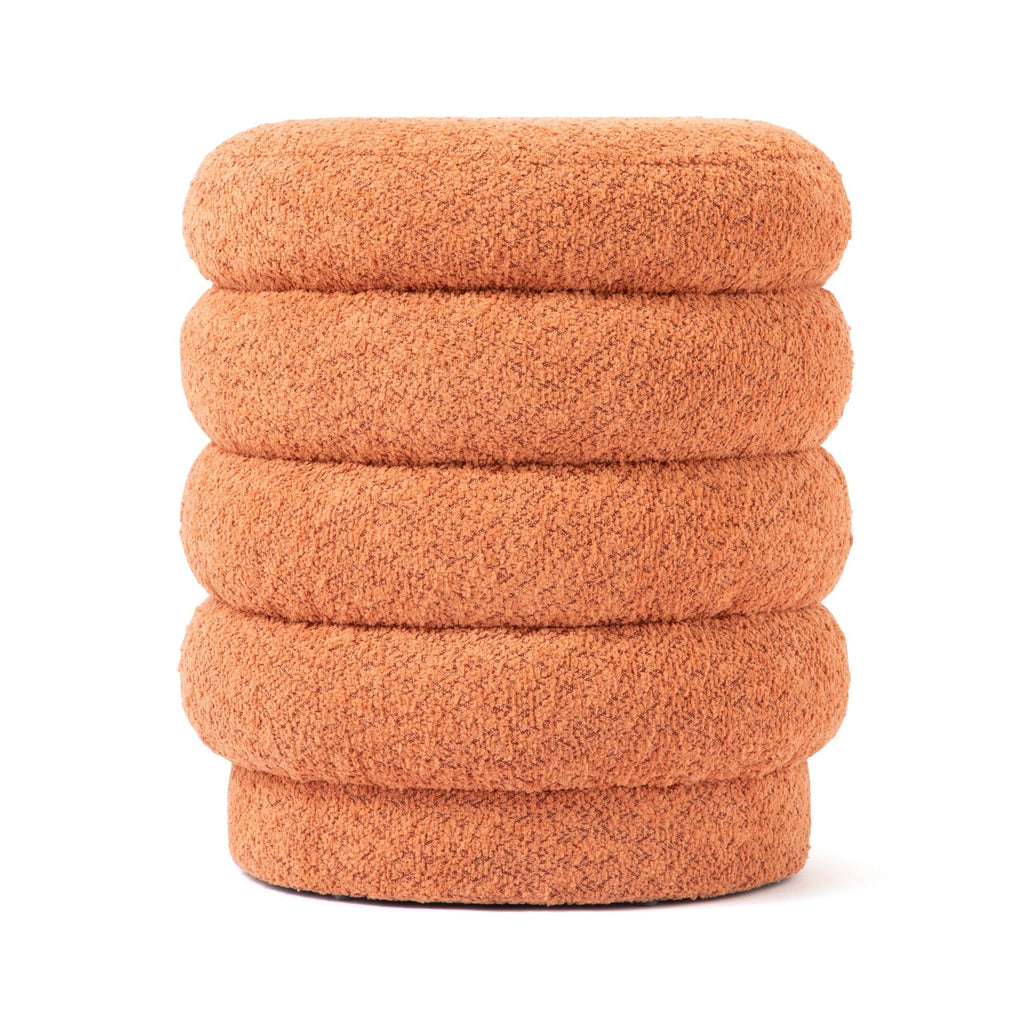 Tabouret d'appoint carré rembourré orange