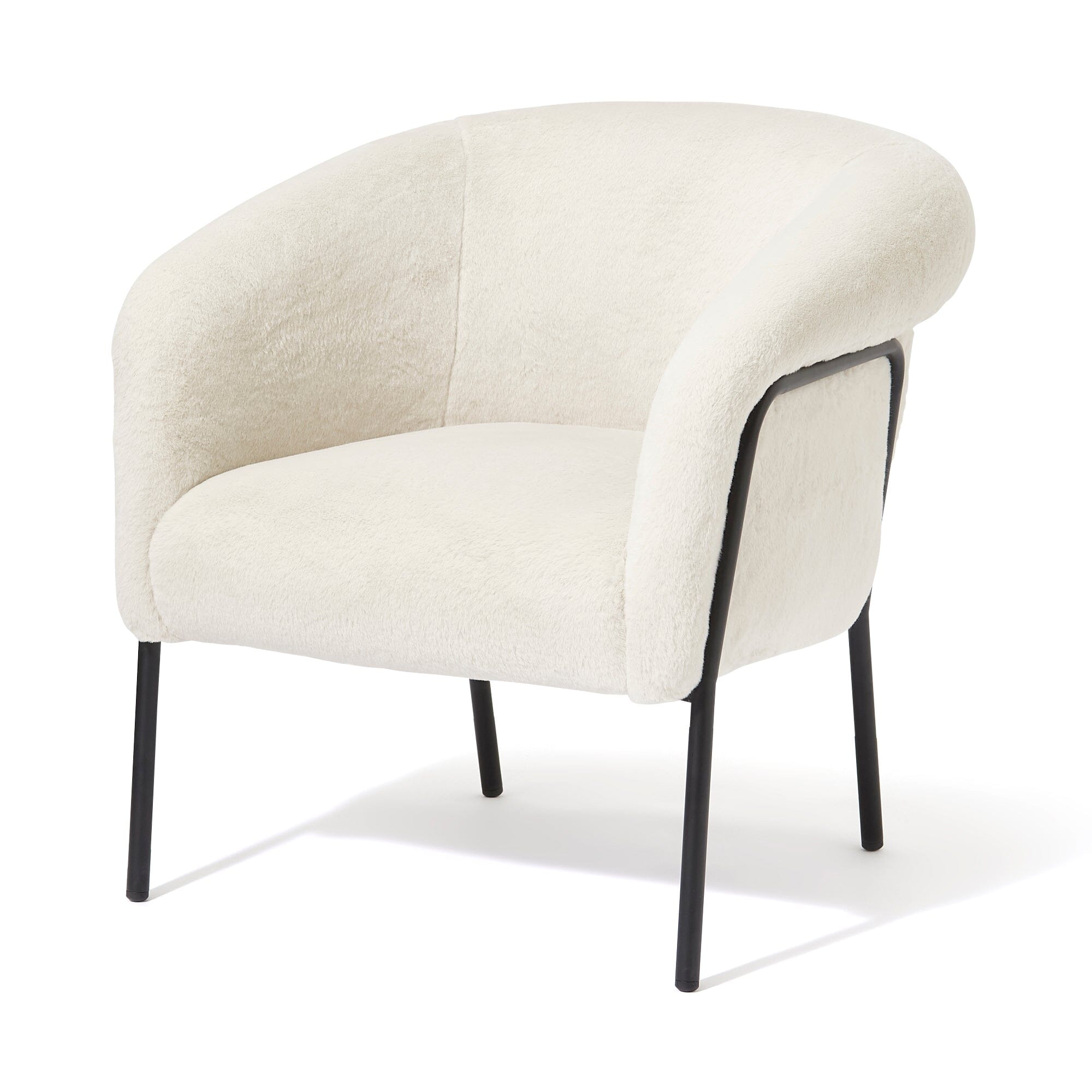 Fauteuil Beige et Noir en Peluche