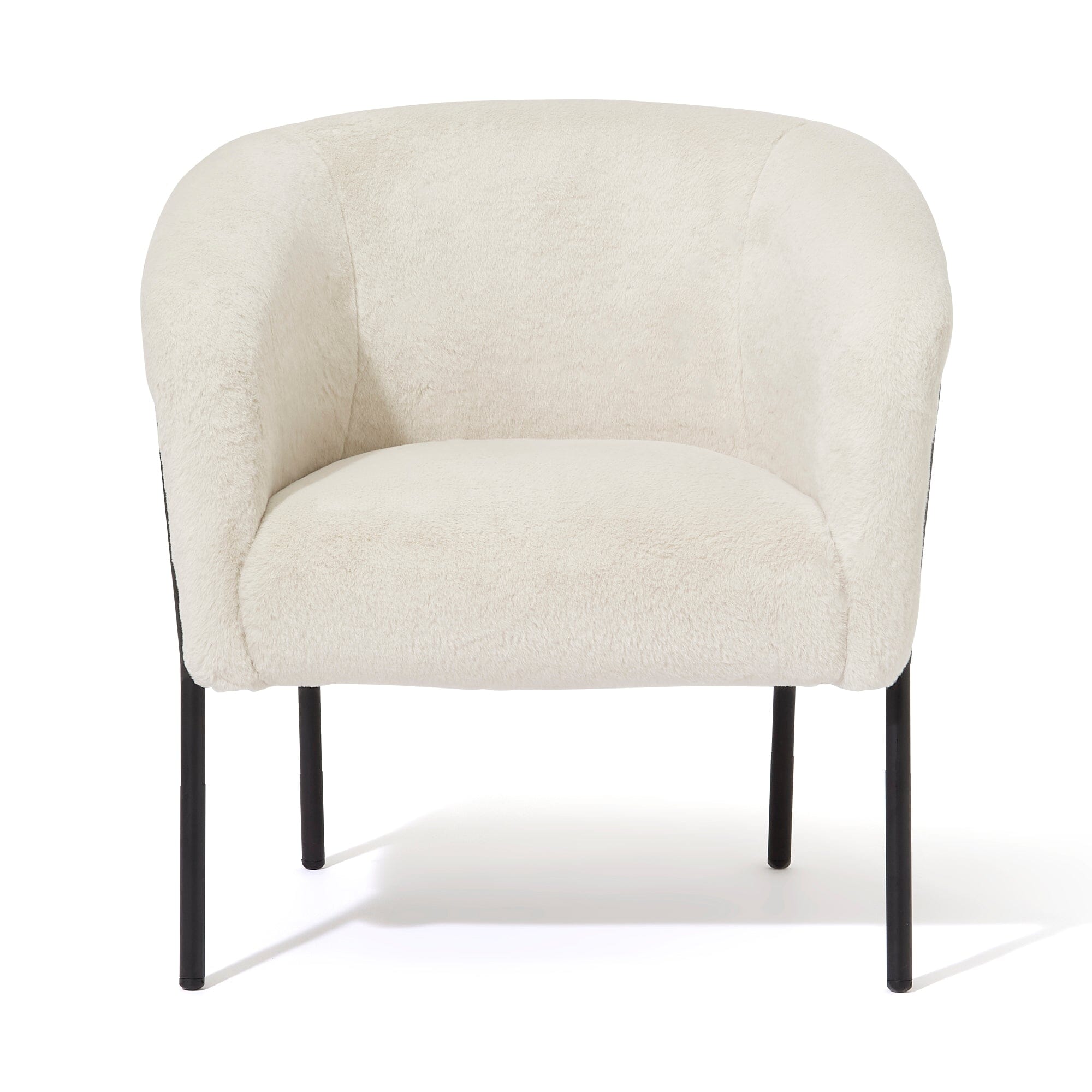 Fauteuil Beige et Noir en Peluche