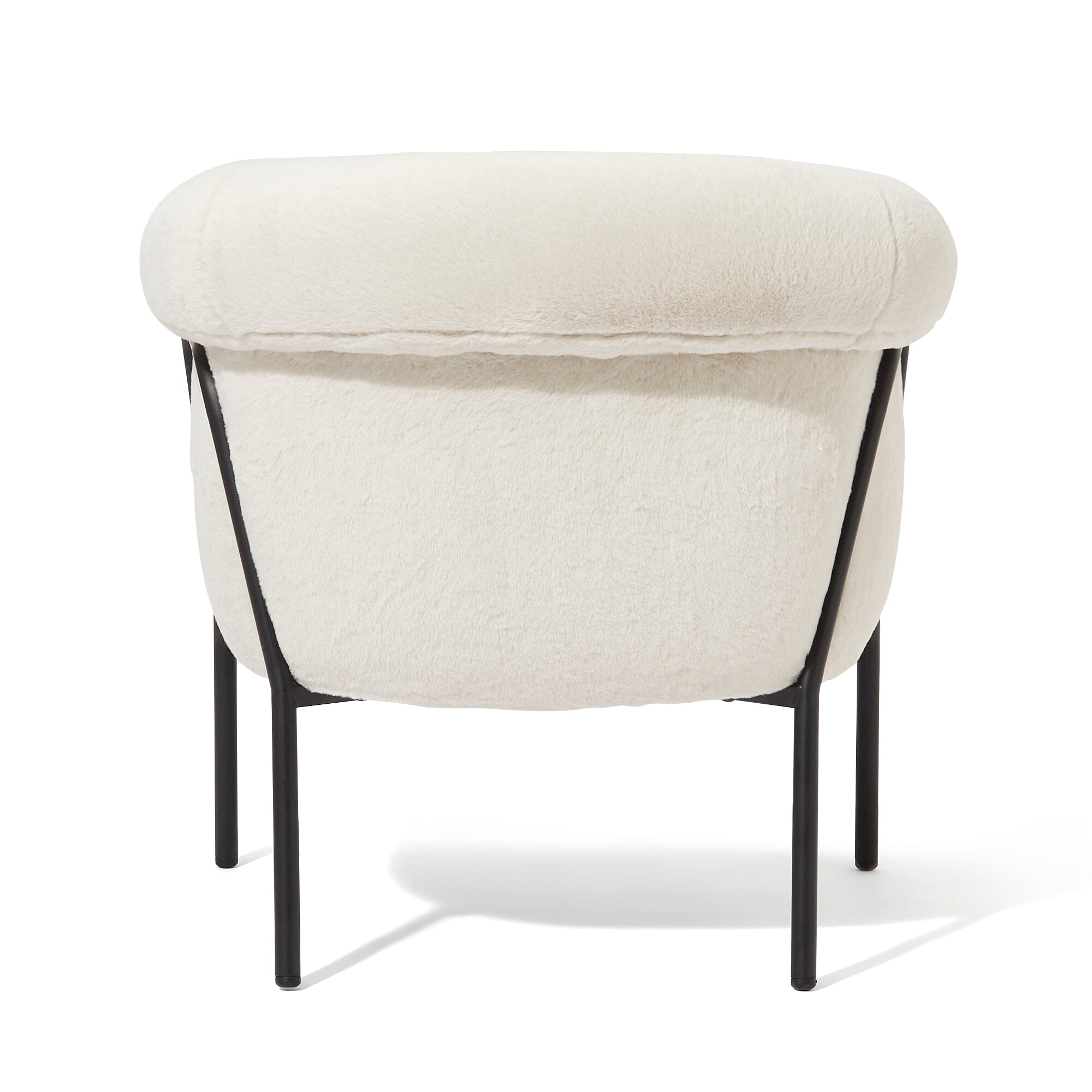 Fauteuil Beige et Noir en Peluche