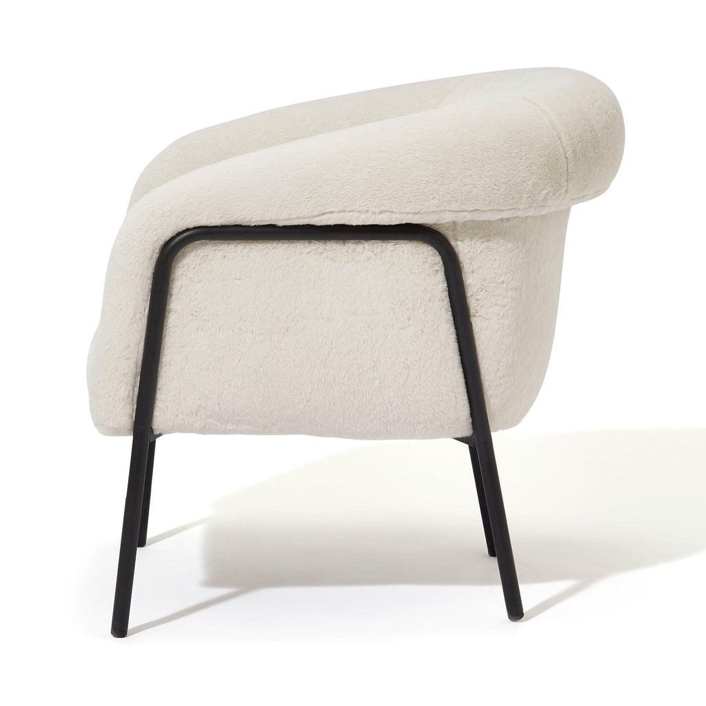 Fauteuil Beige et Noir en Peluche