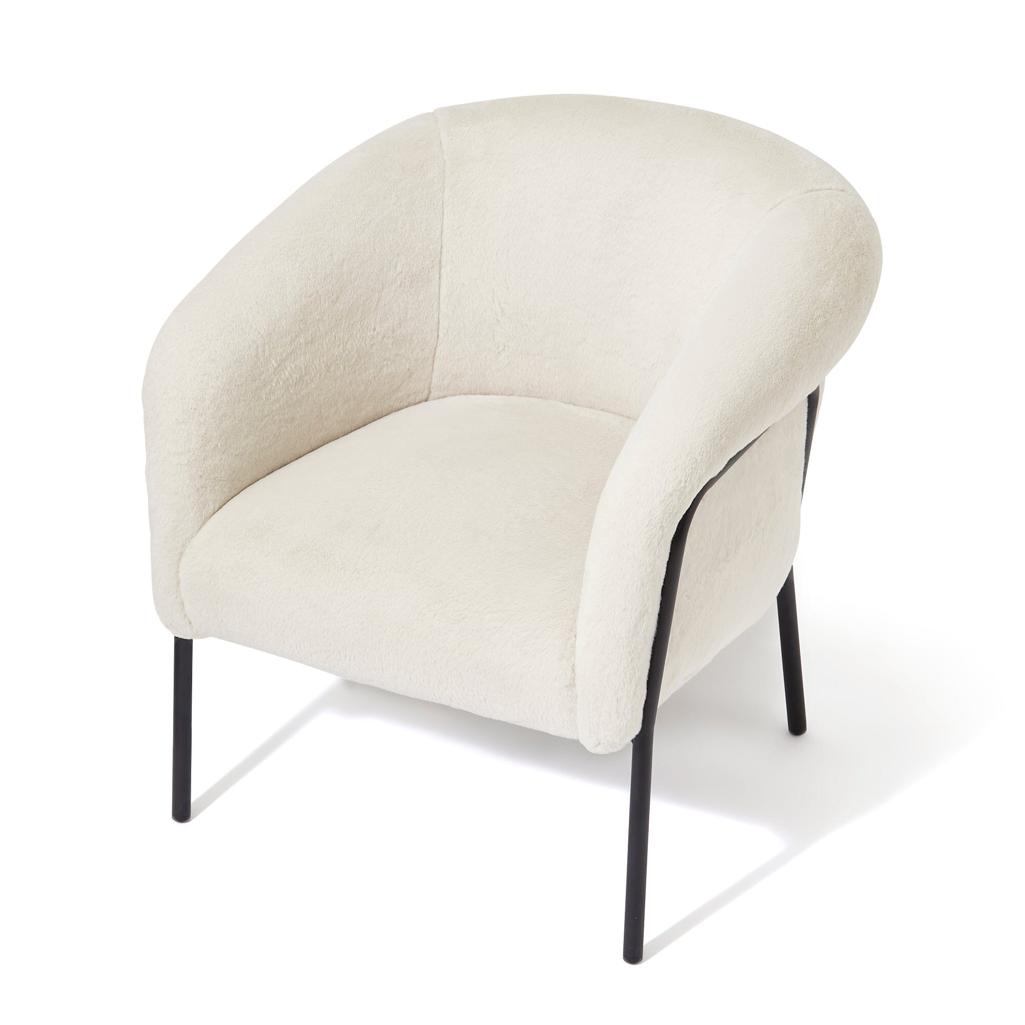 Fauteuil Beige et Noir en Peluche