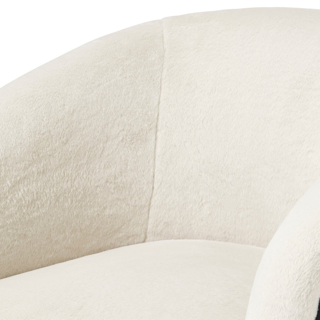 Fauteuil Beige et Noir en Peluche