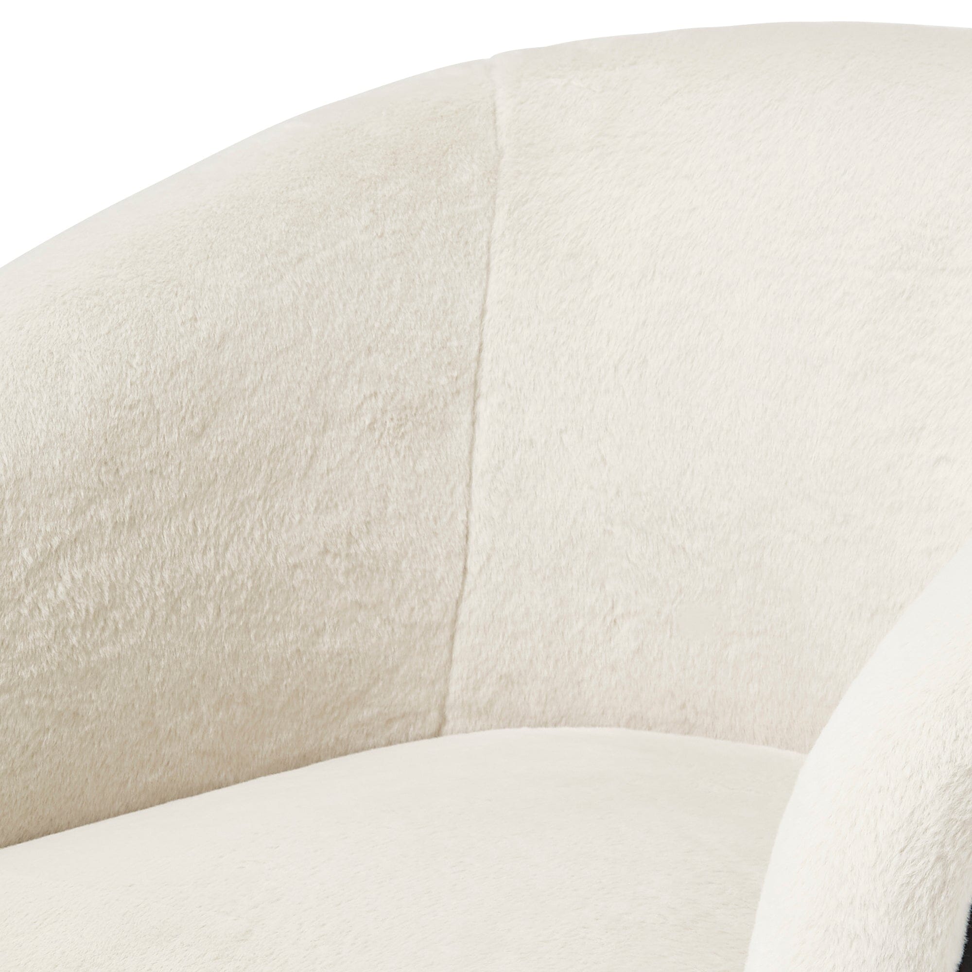 Fauteuil Beige et Noir en Peluche