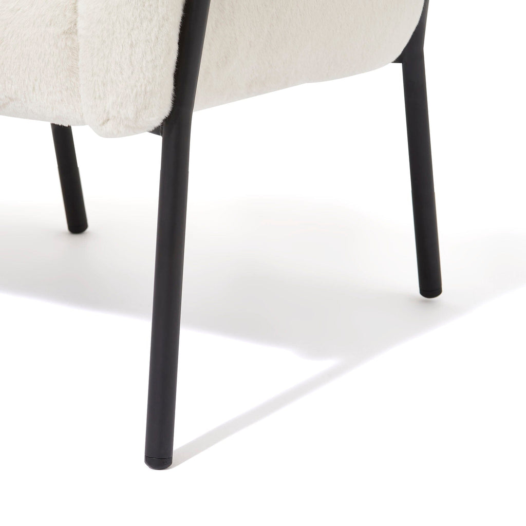 Fauteuil Beige et Noir en Peluche