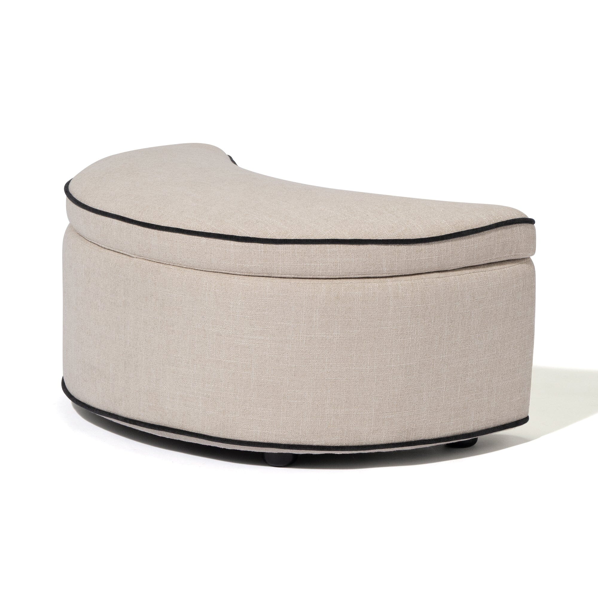 Repose-pieds rembourré beige clair