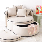 Repose-pieds rembourré beige clair