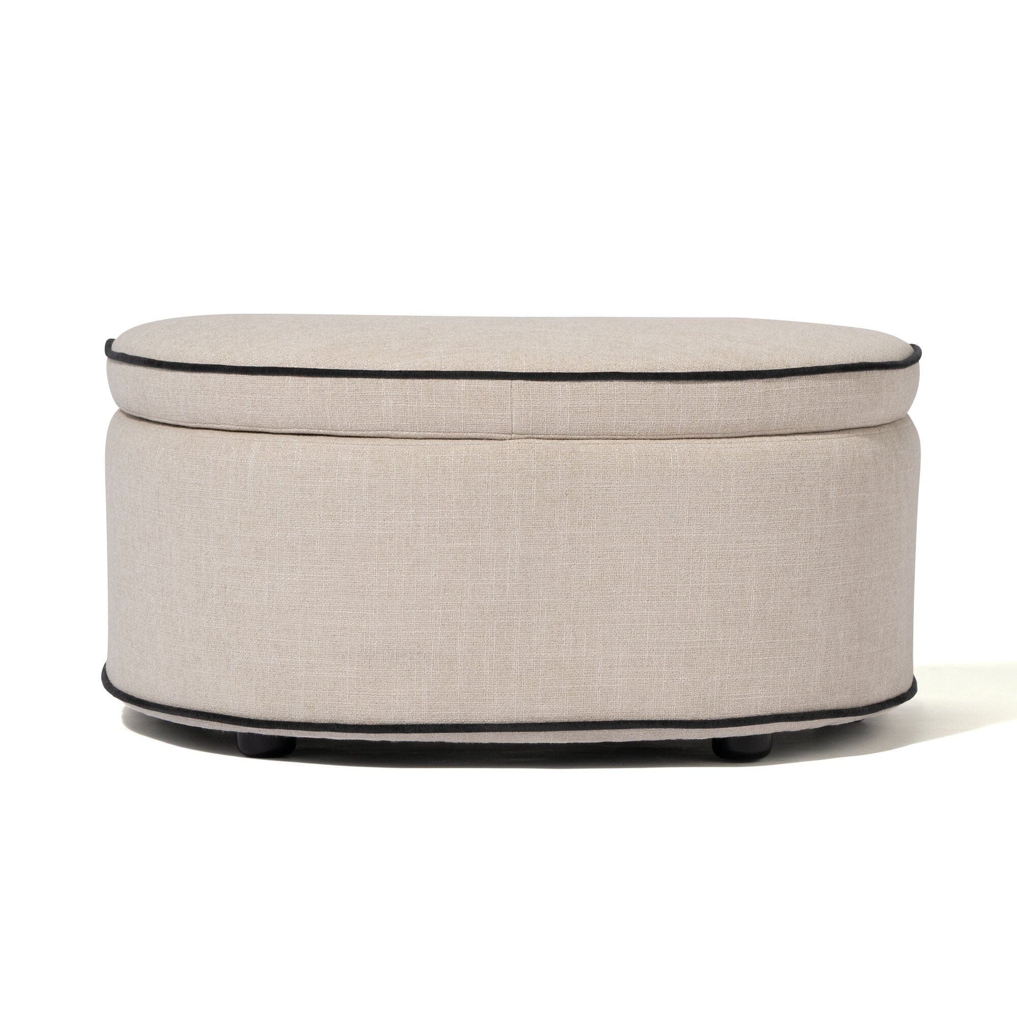 Repose-pieds rembourré beige clair