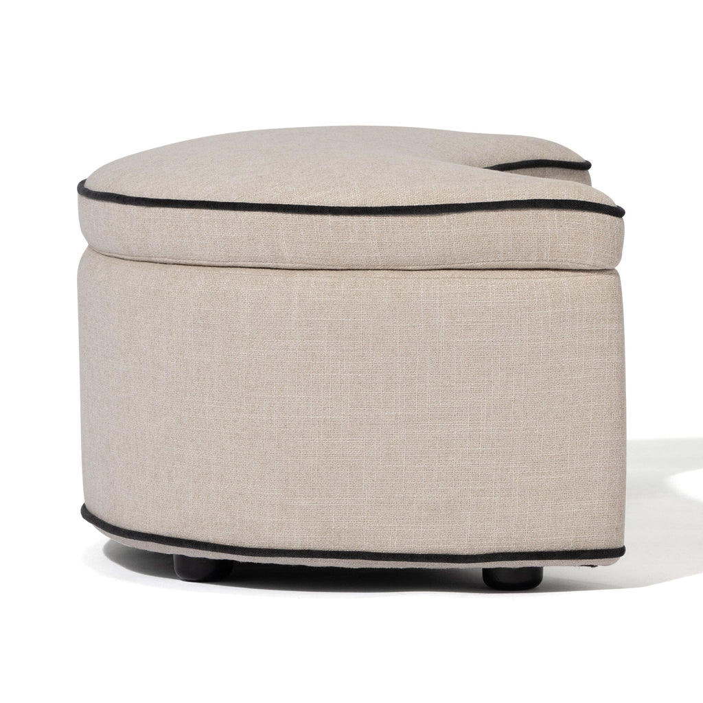 Repose-pieds rembourré beige clair