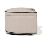 Repose-pieds rembourré beige clair