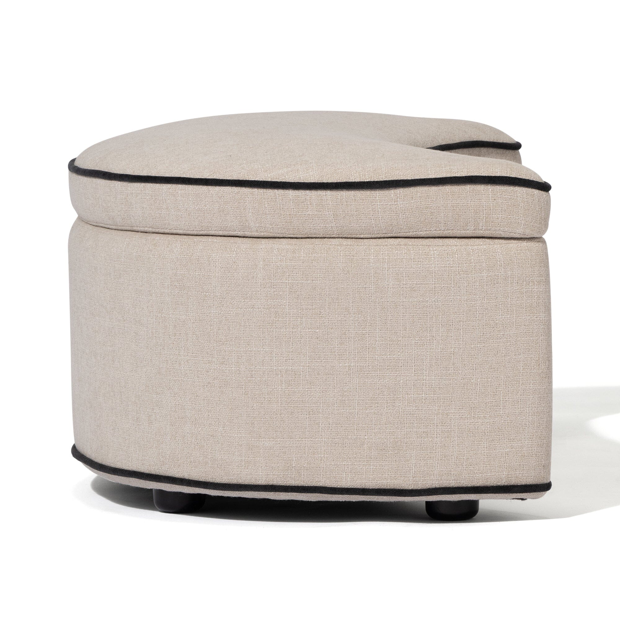 Repose-pieds rembourré beige clair