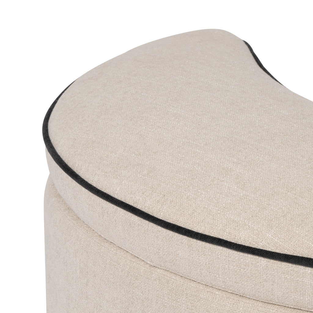 Repose-pieds rembourré beige clair
