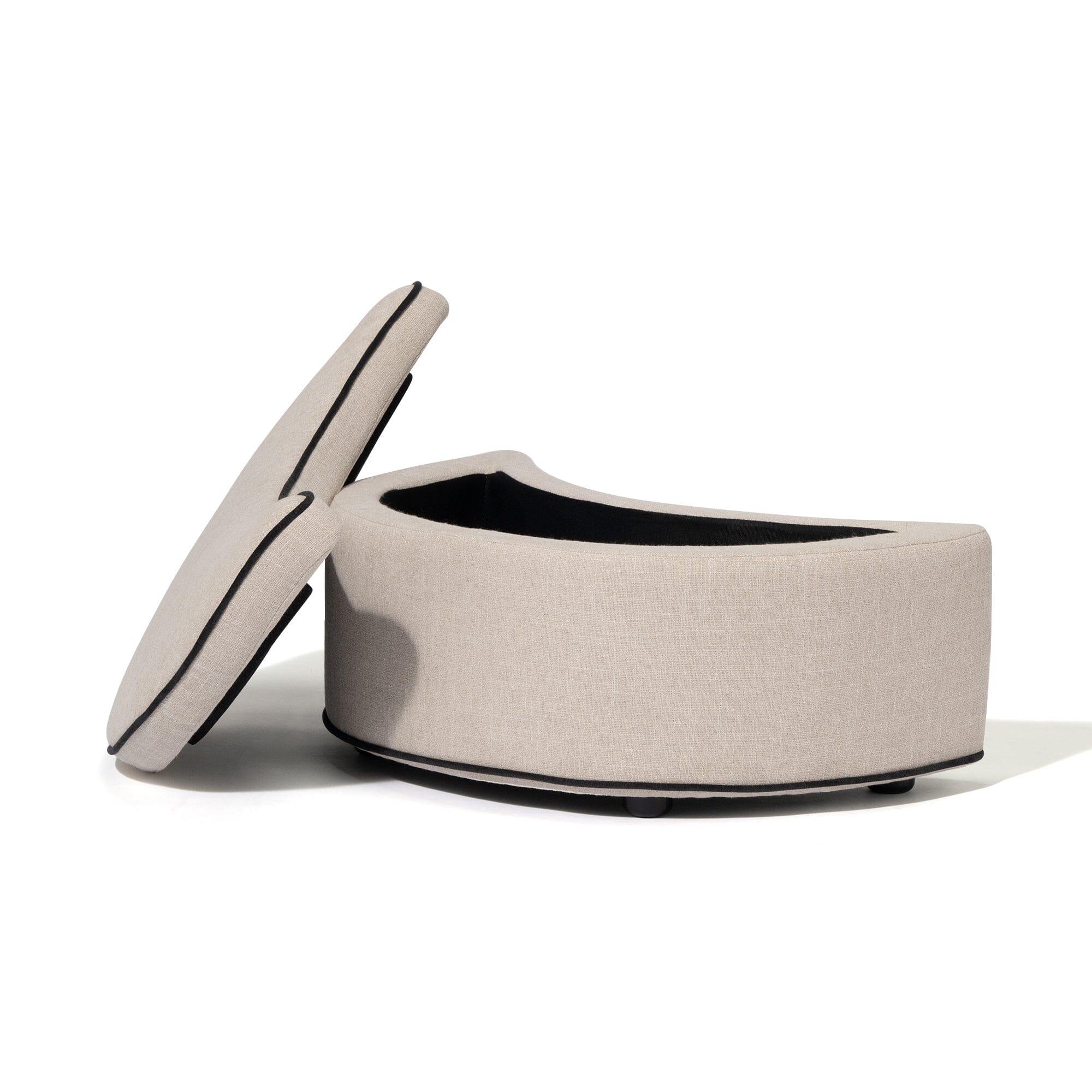 Repose-pieds rembourré beige clair