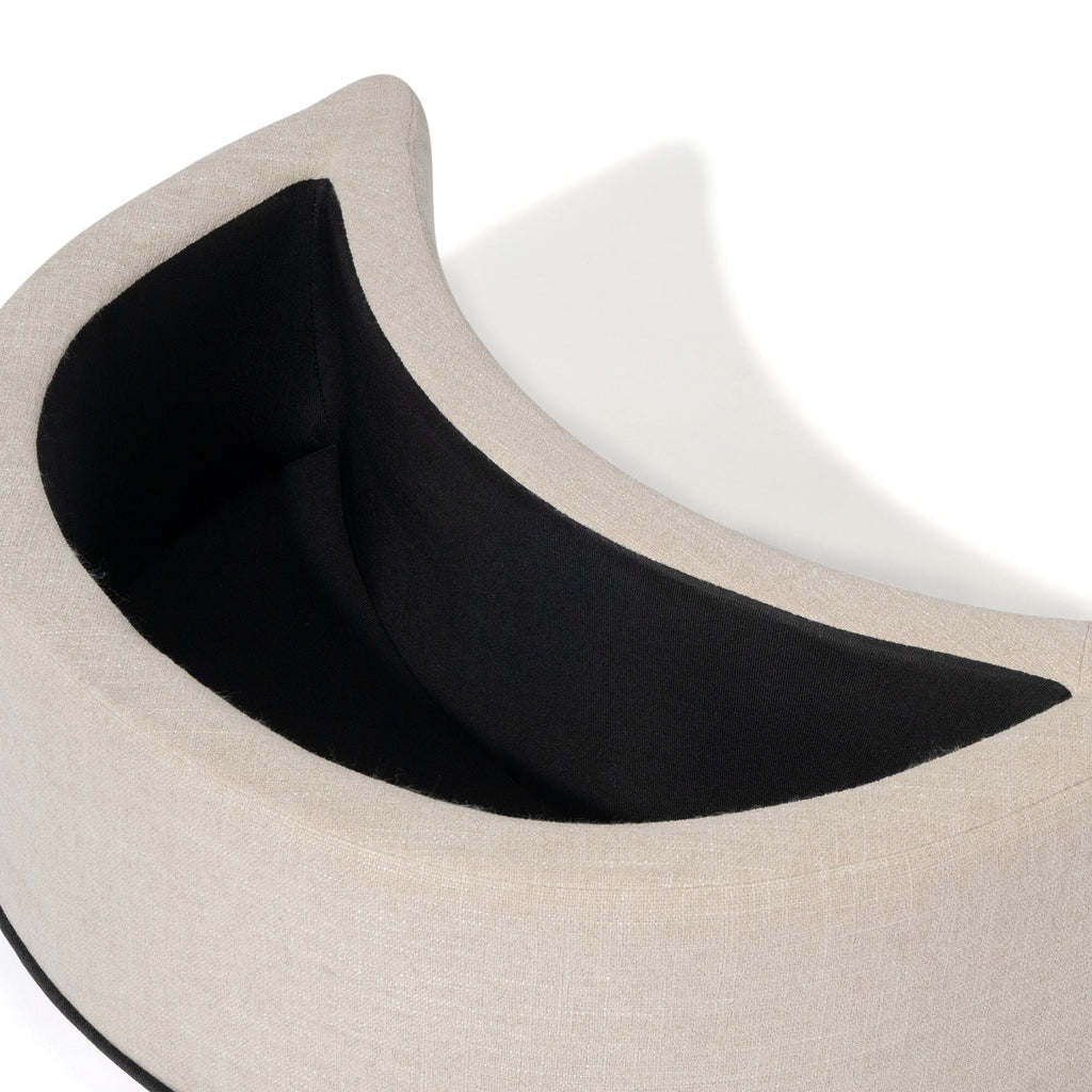 Repose-pieds rembourré beige clair
