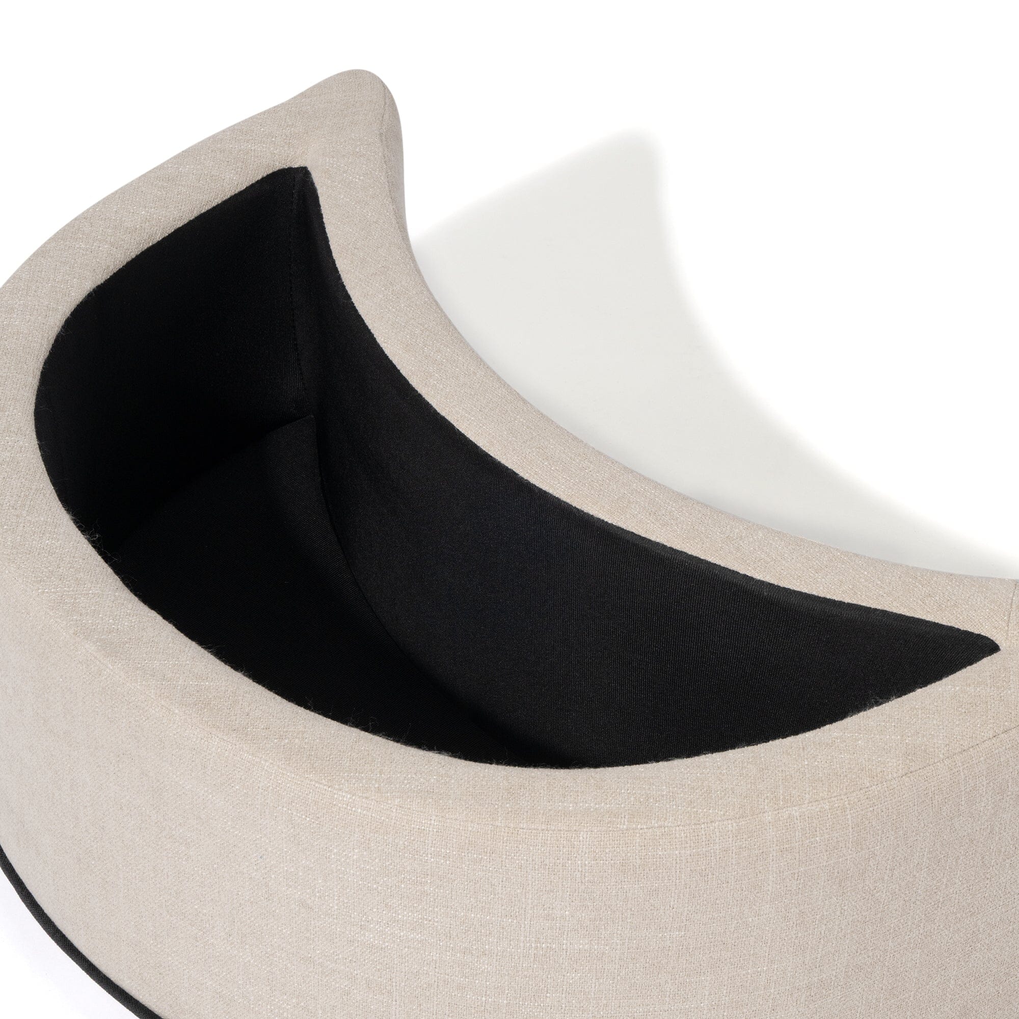 Repose-pieds rembourré beige clair