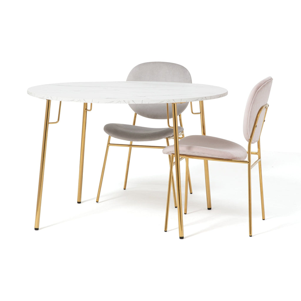 Table de salle à manger ronde avec plateau en marbre