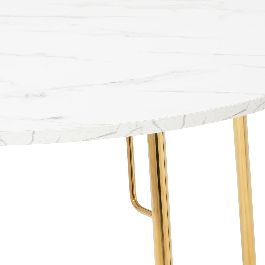 Table de salle à manger ronde avec plateau en marbre