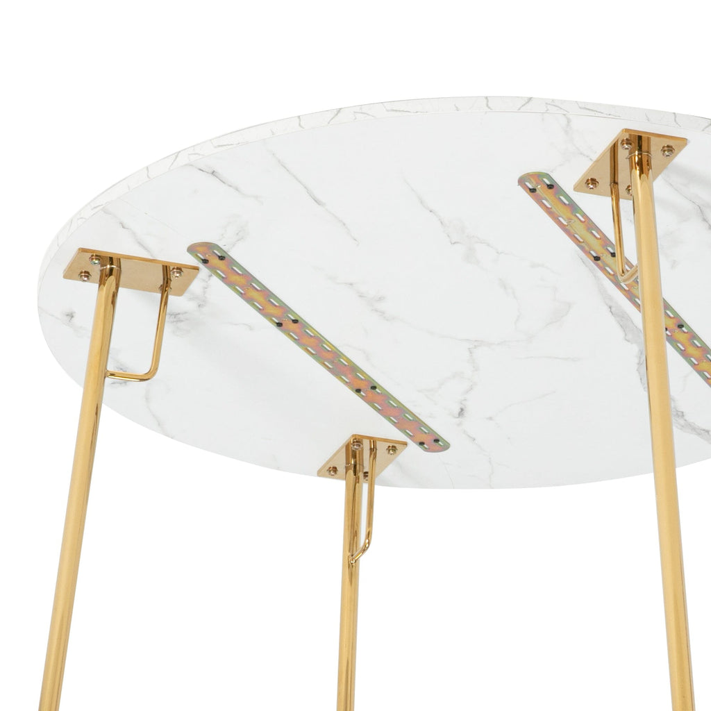 Table de salle à manger ronde avec plateau en marbre