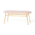 Banc d'appoint rembourré rose et doré