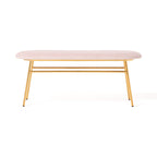 Banc d'appoint rembourré rose et doré