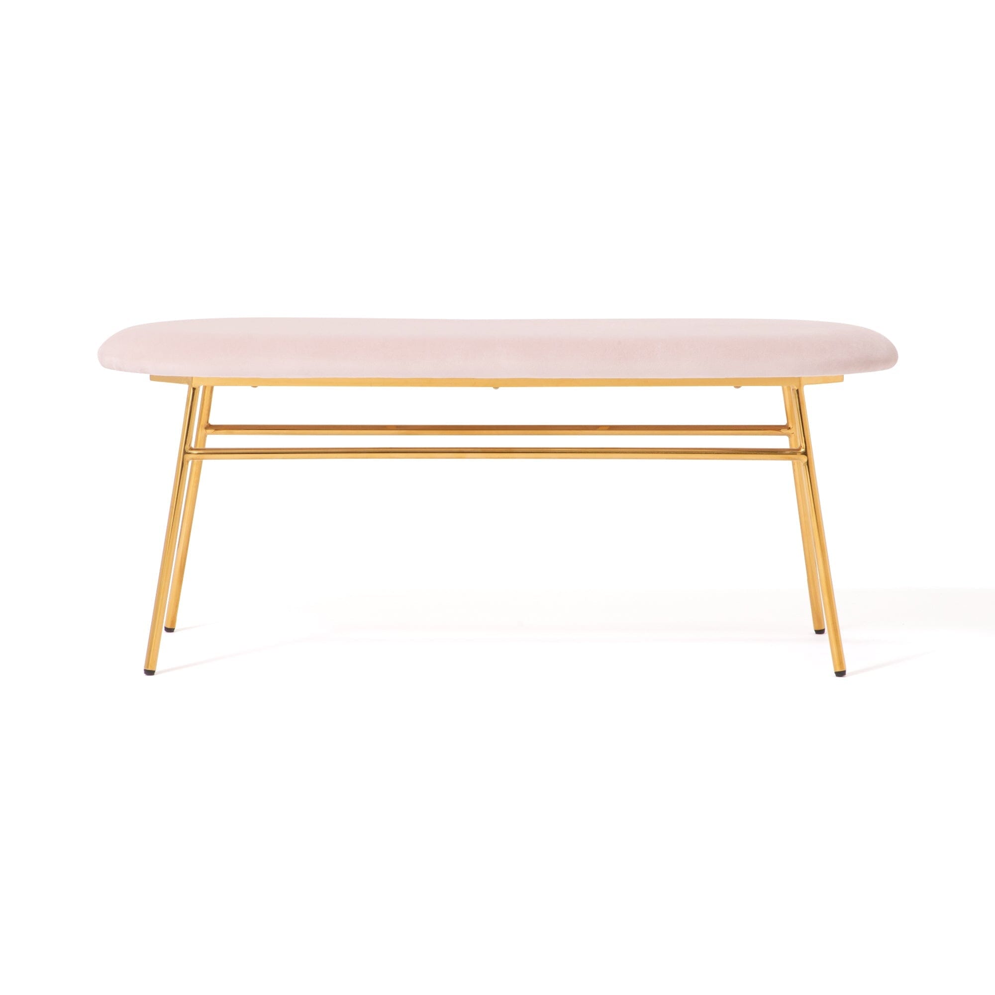 Banc d'appoint rembourré rose et doré
