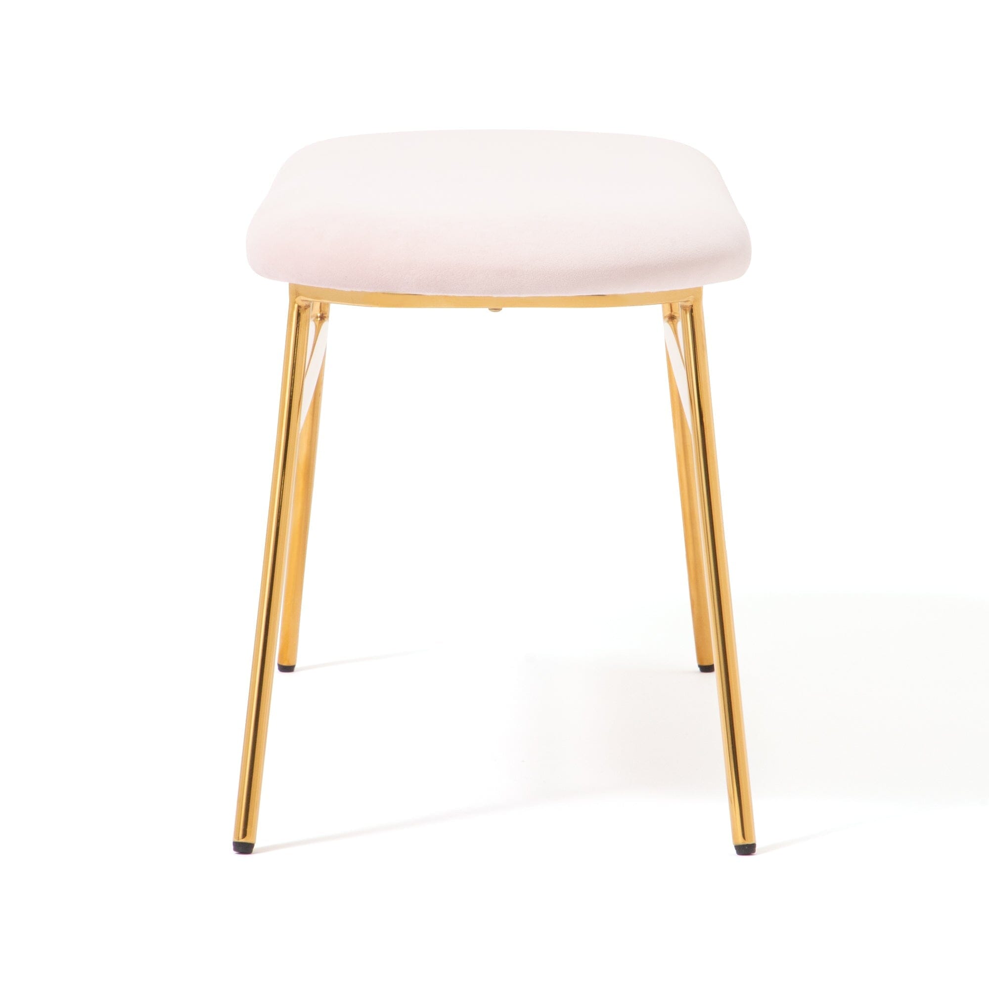 Banc d'appoint rembourré rose et doré