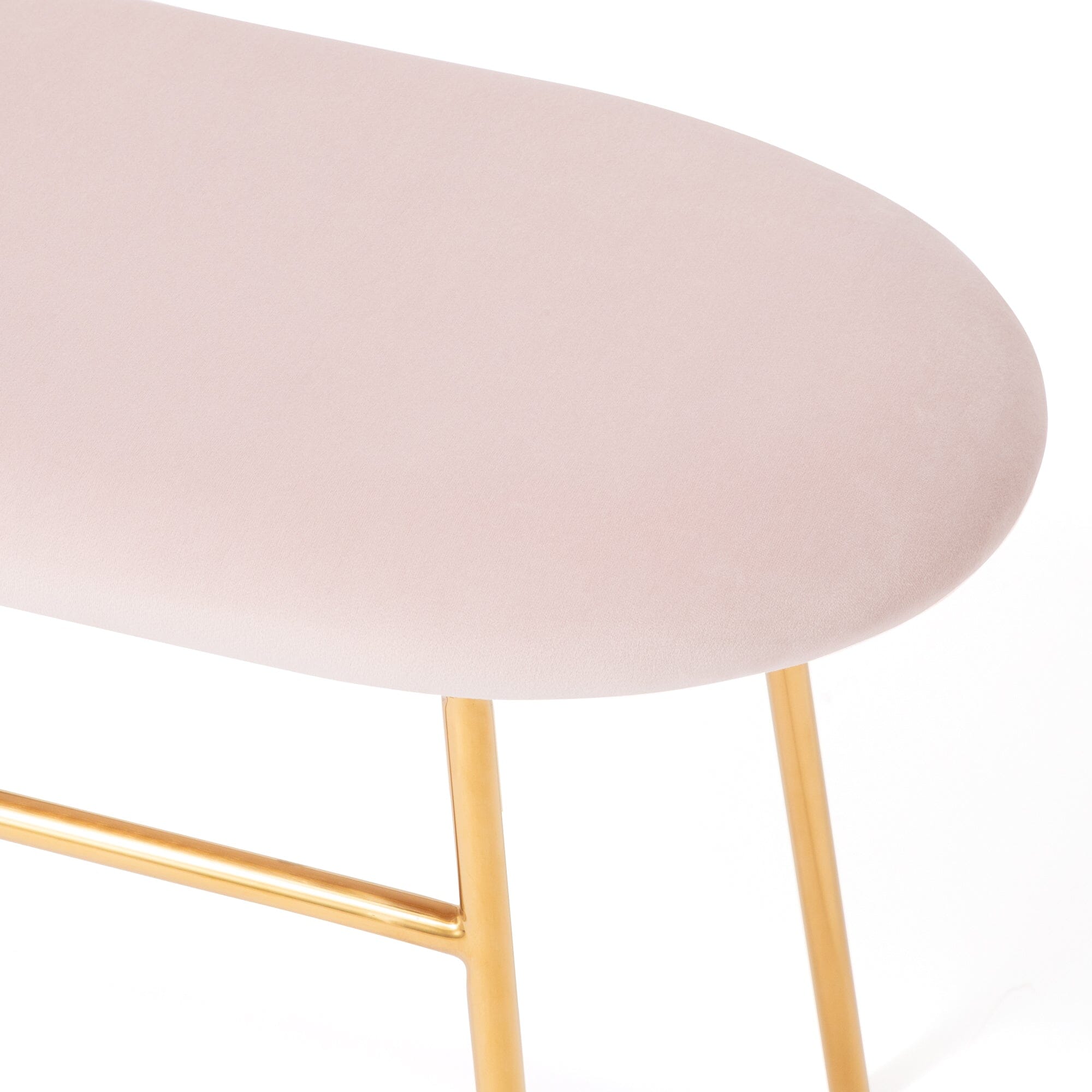 Banc d'appoint rembourré rose et doré