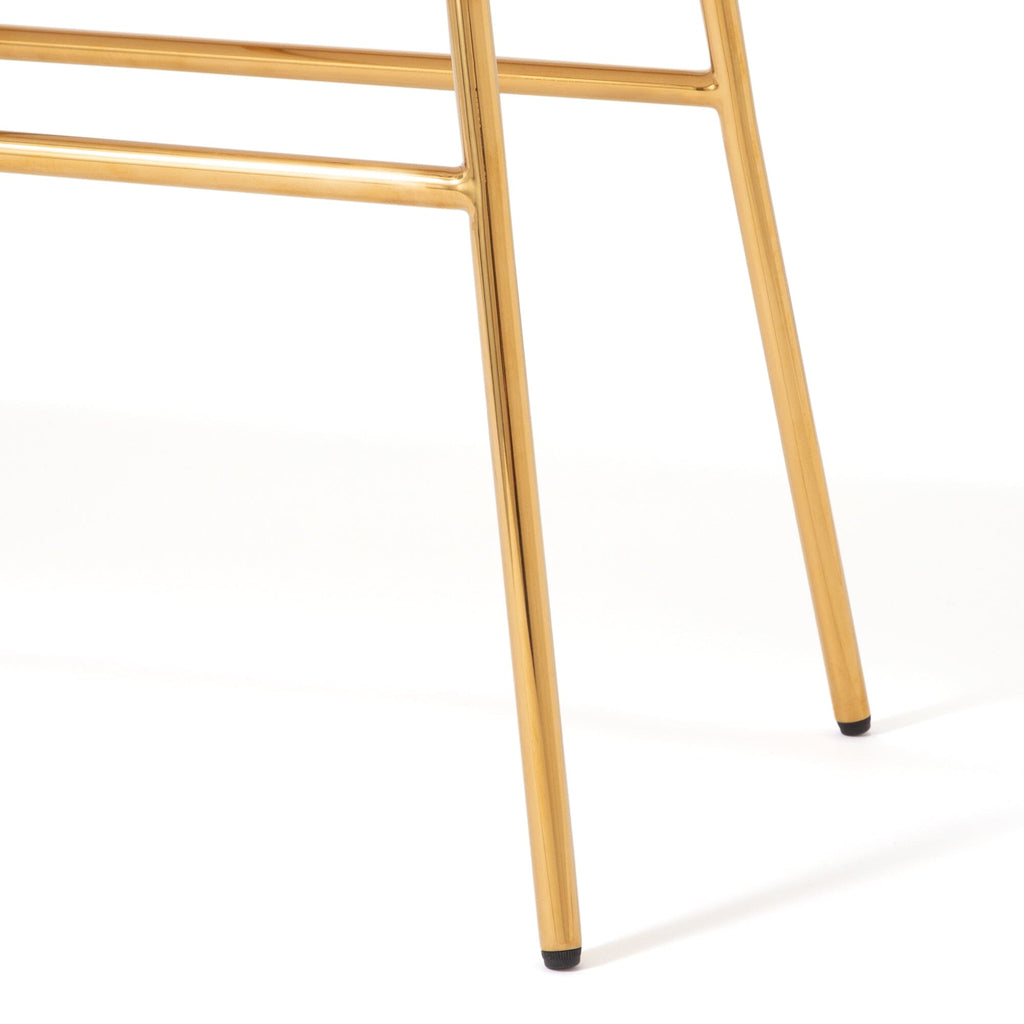 Banc d'appoint rembourré rose et doré
