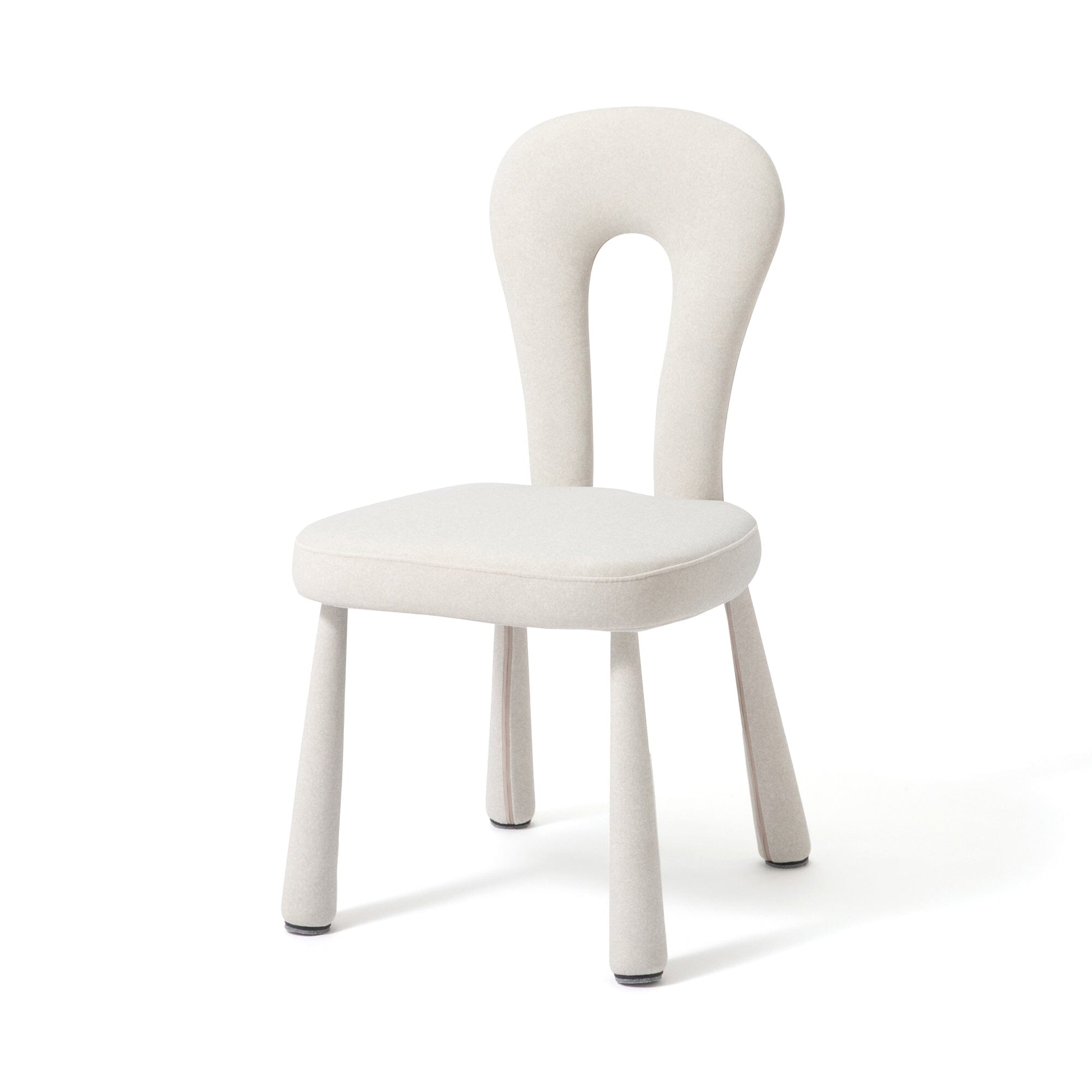 Chaise d'appoint rembourrée Oreille de lapin blanc