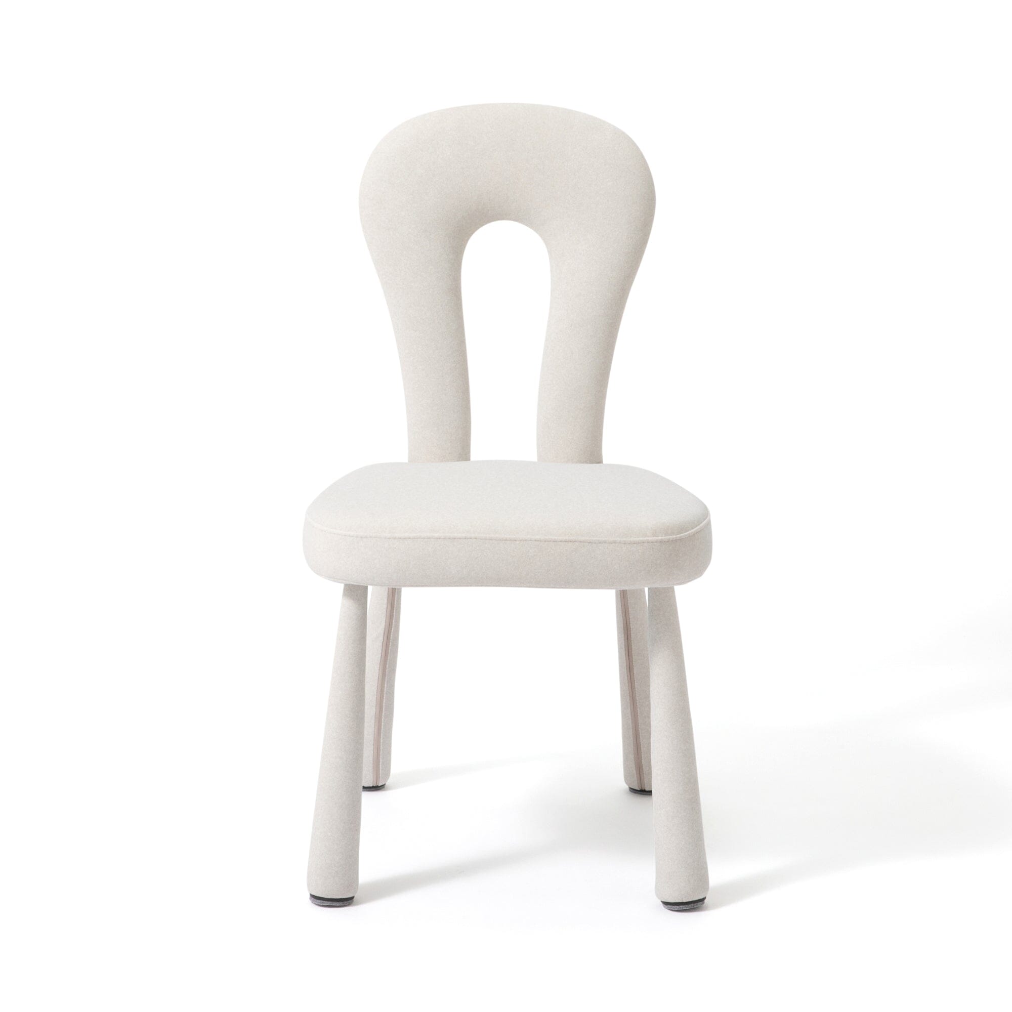 Chaise d'appoint rembourrée Oreille de lapin blanc