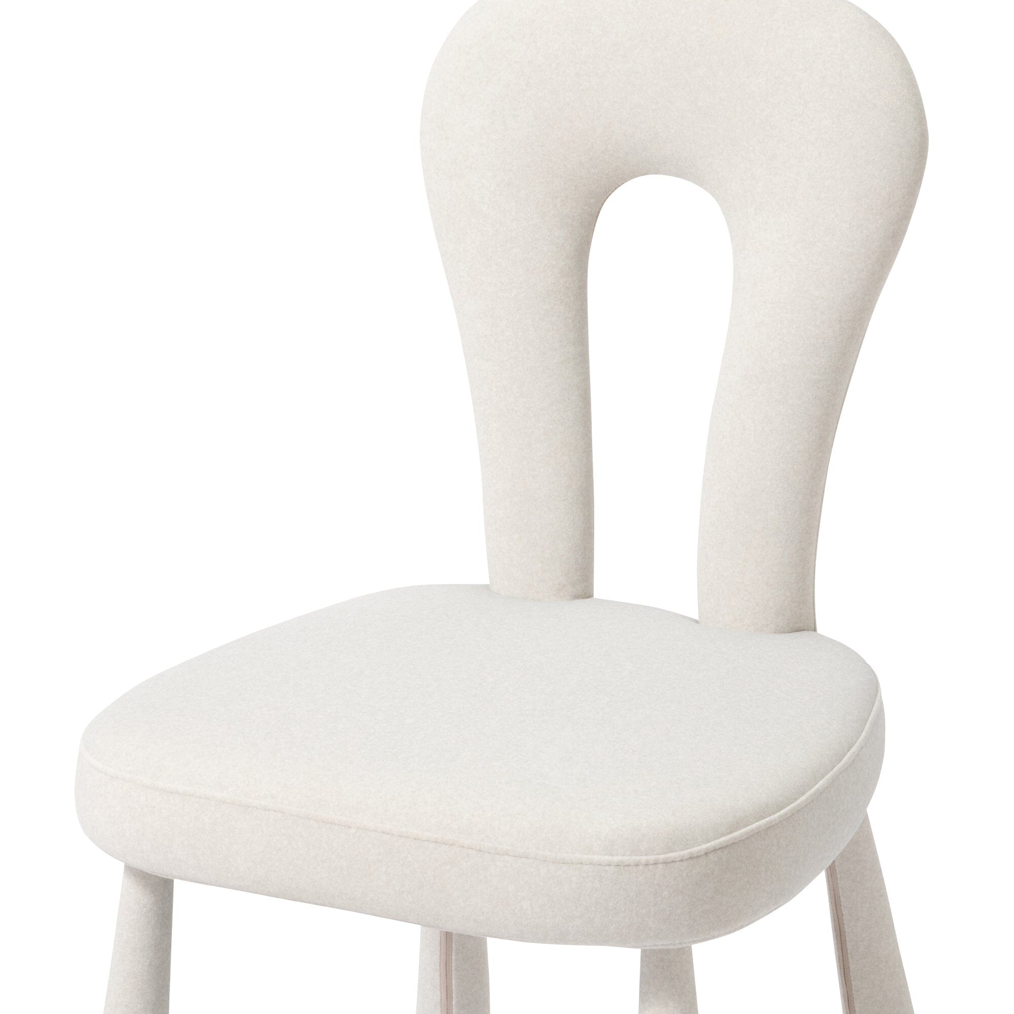 Chaise d'appoint rembourrée Oreille de lapin blanc