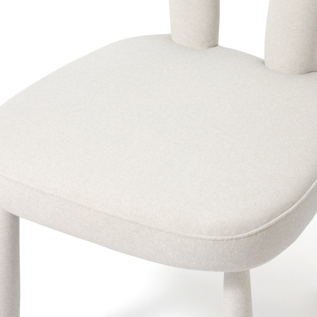 Chaise d'appoint rembourrée Oreille de lapin blanc