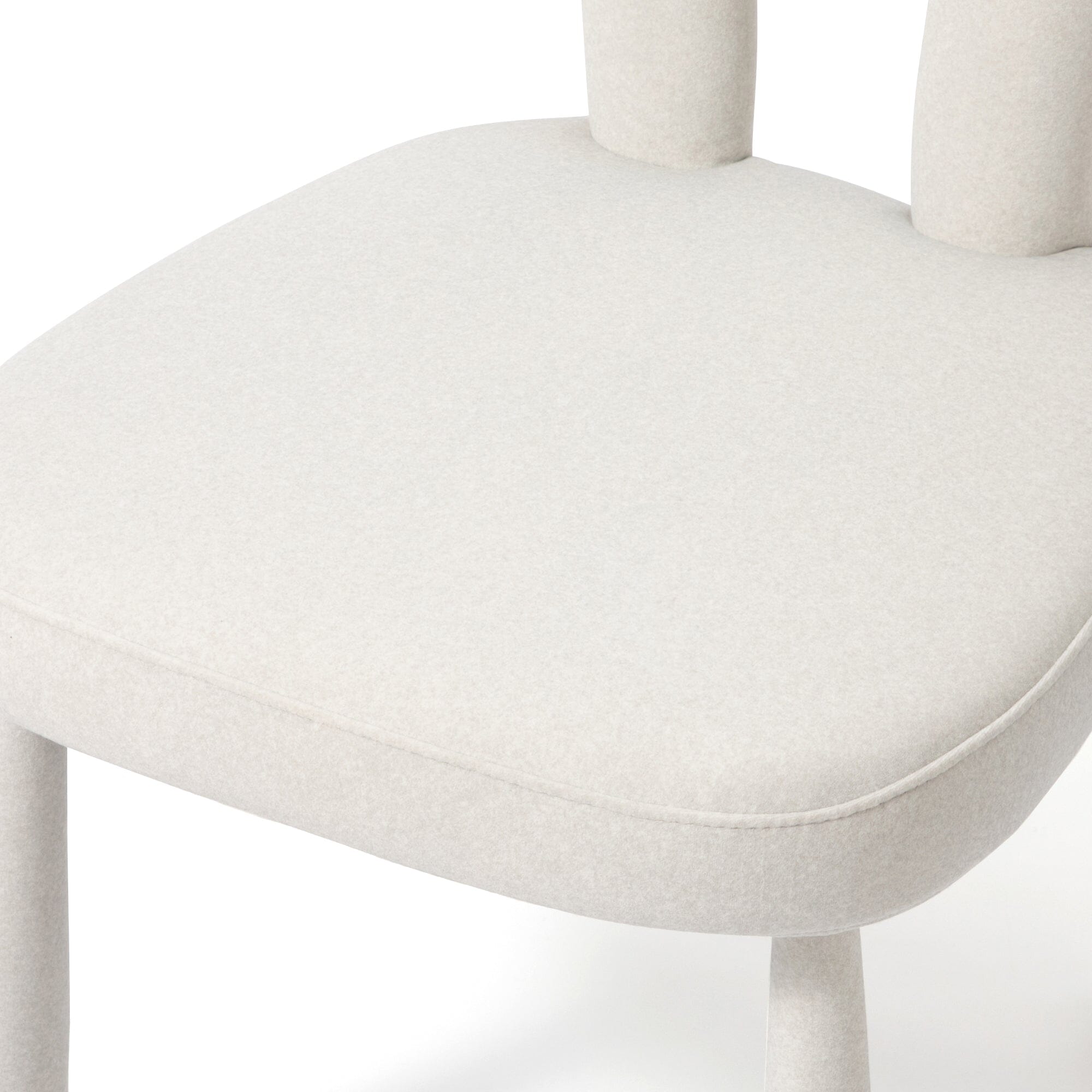 Chaise d'appoint rembourrée Oreille de lapin blanc
