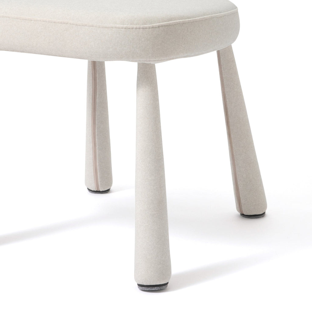 Chaise d'appoint rembourrée Oreille de lapin blanc