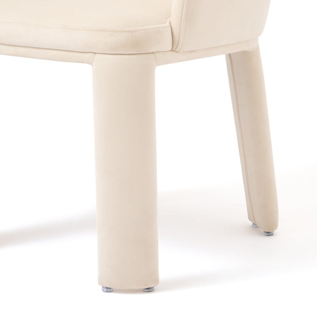 Fauteuil d'appoint rembourré ivoire