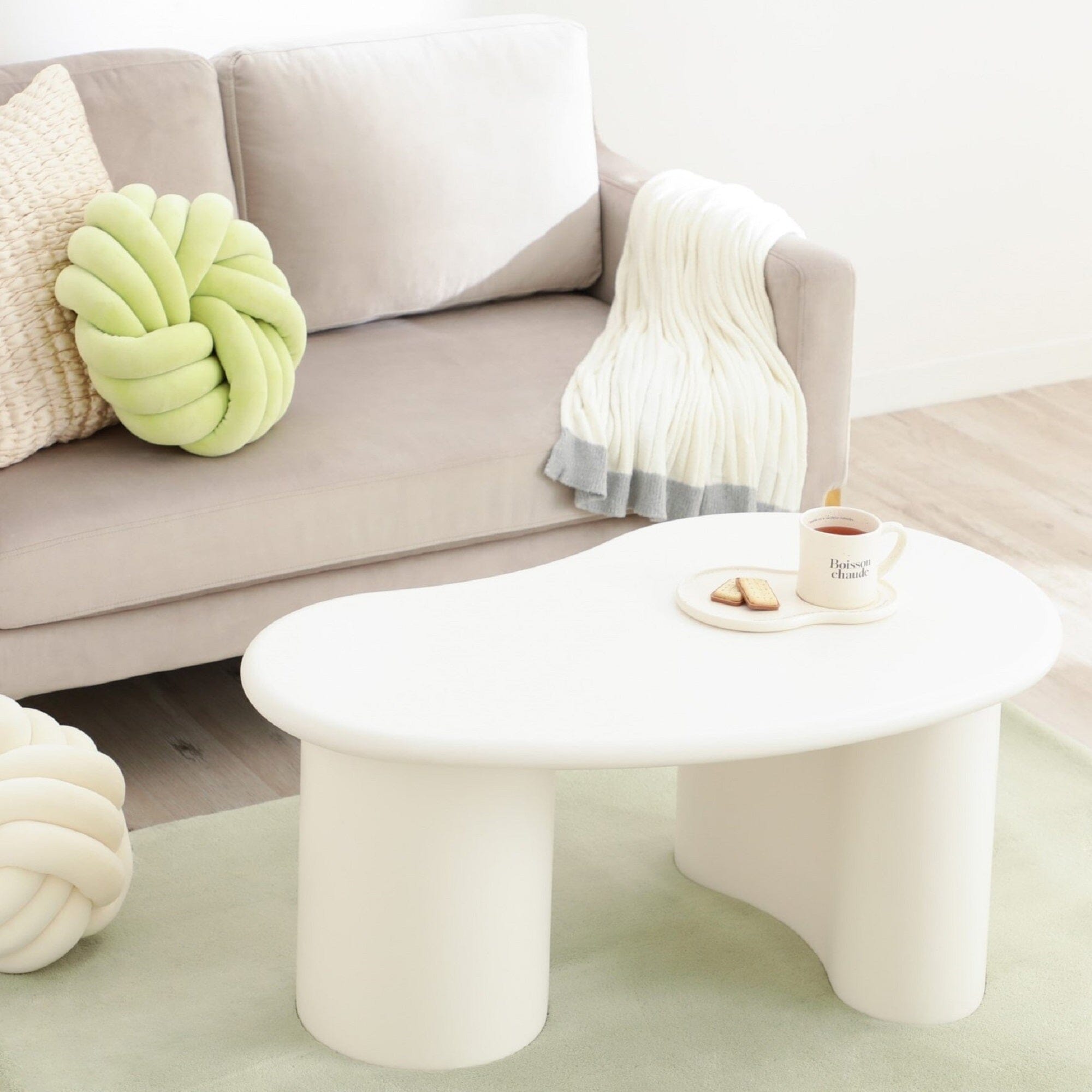 Table basse ovale blanche