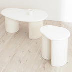 Table basse ovale blanche