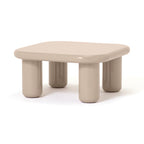 Table basse ronde à facettes beige