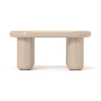 Table basse ronde à facettes beige