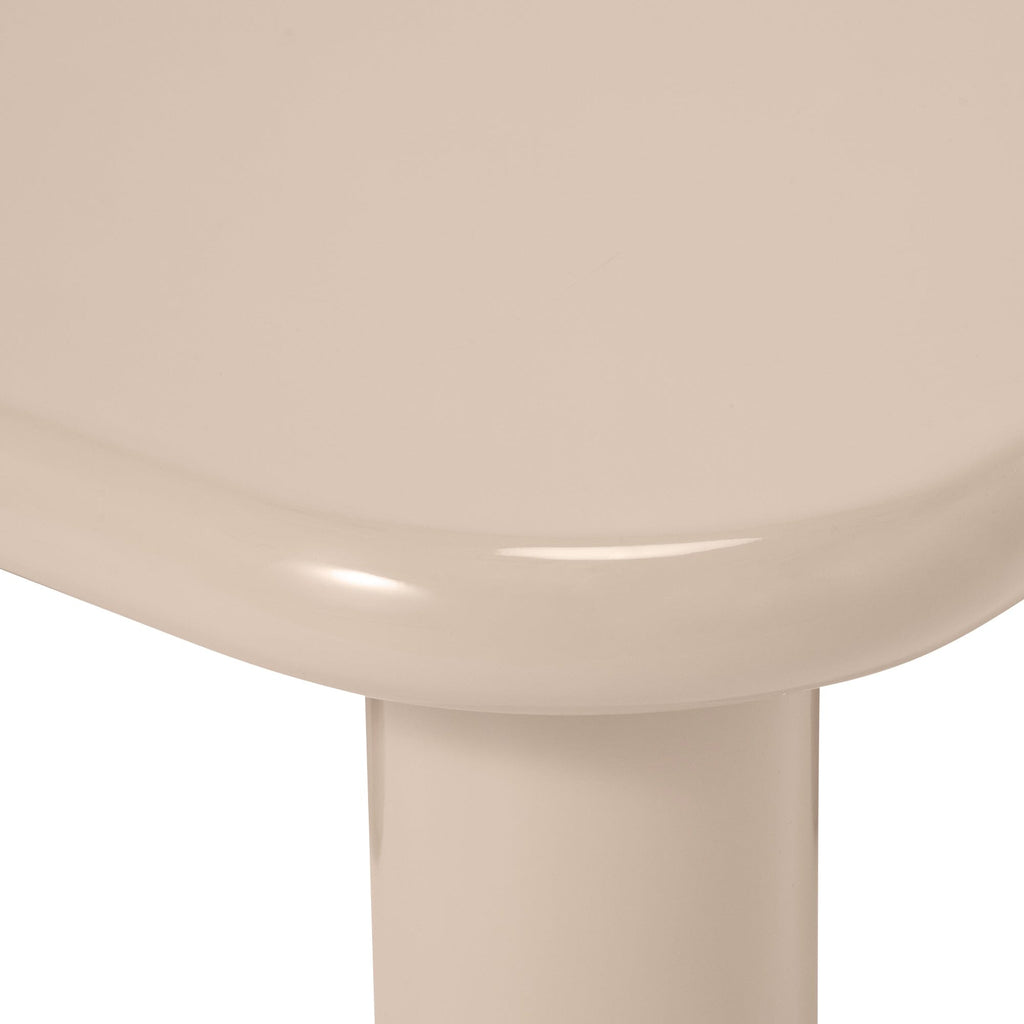 Table basse ronde à facettes beige