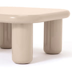 Table basse ronde à facettes beige